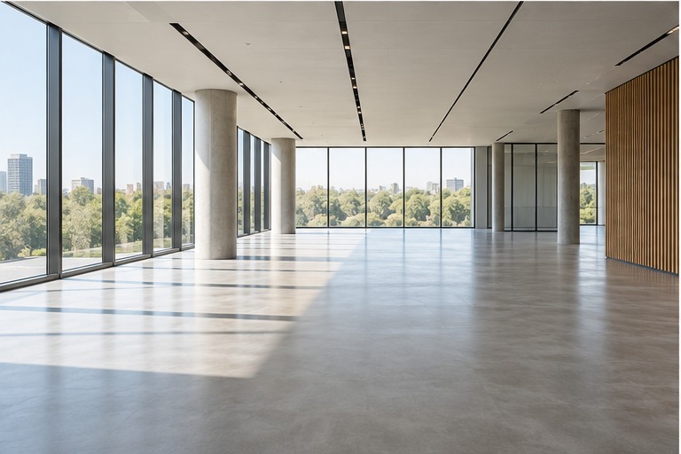 Illustrative post-construction cleaning space